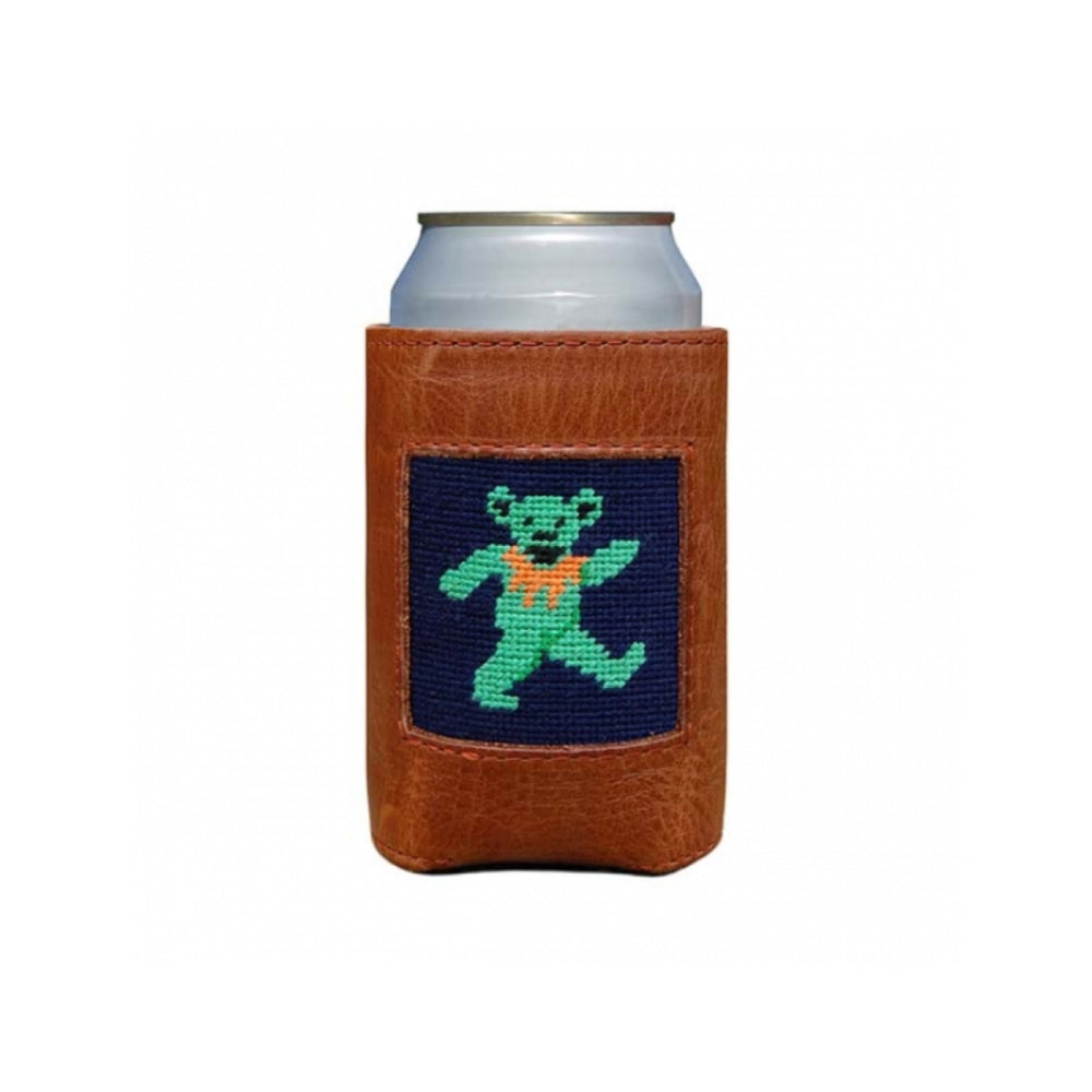 Smathers & Branson Dancing Bear Needlepoint Can Cooler (Dark Navy)
