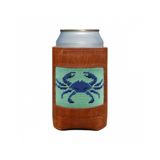 Smathers & Branson Blue Crab Needlepoint Can Cooler (Mint)