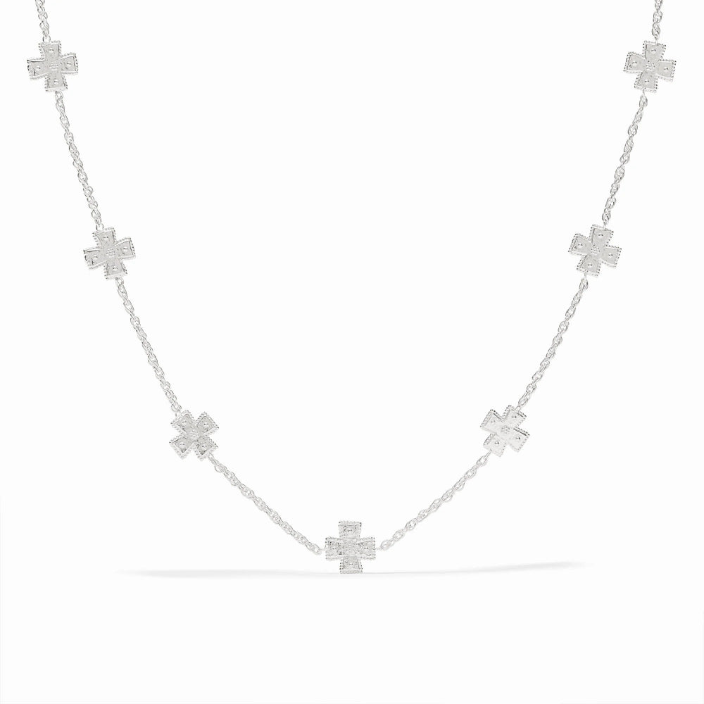Julie Vos Silver Canterbury Delicate Station Necklace
