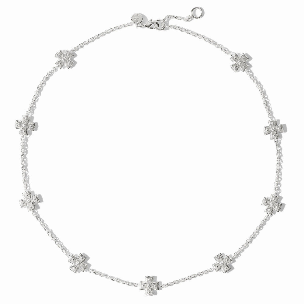Julie Vos Silver Canterbury Delicate Station Necklace