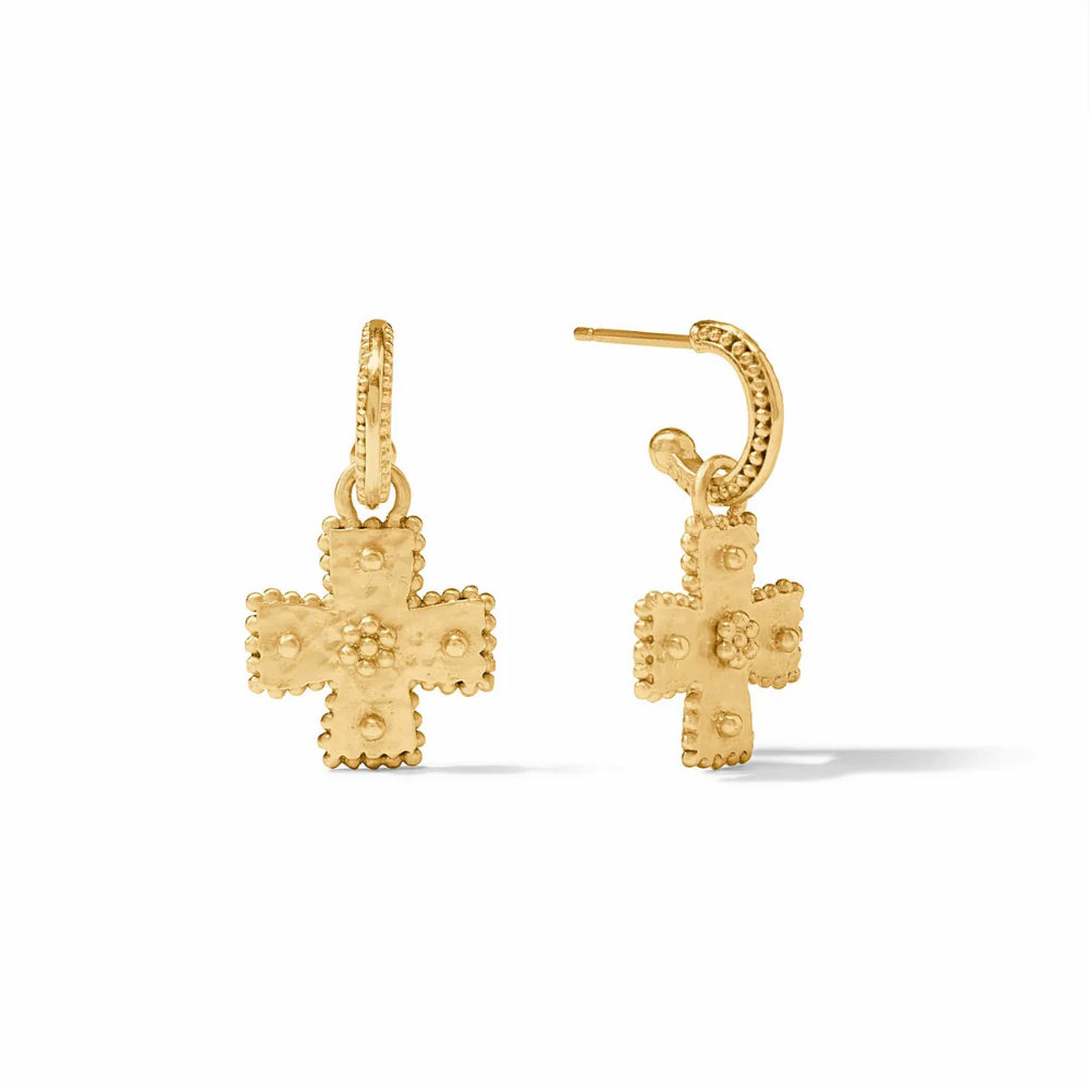 Julie Vos Gold Canterbury Hoop & Charm Earring