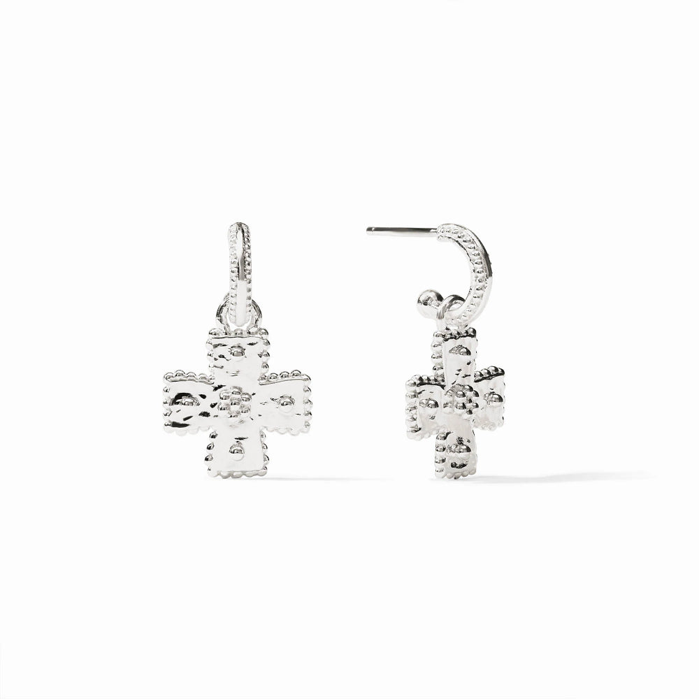 Julie Vos Silver Canterbury Hoop & Charm Earring