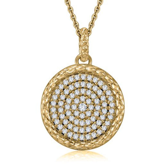 A. Jaffe 14k Pave Diamond Circle Pendant