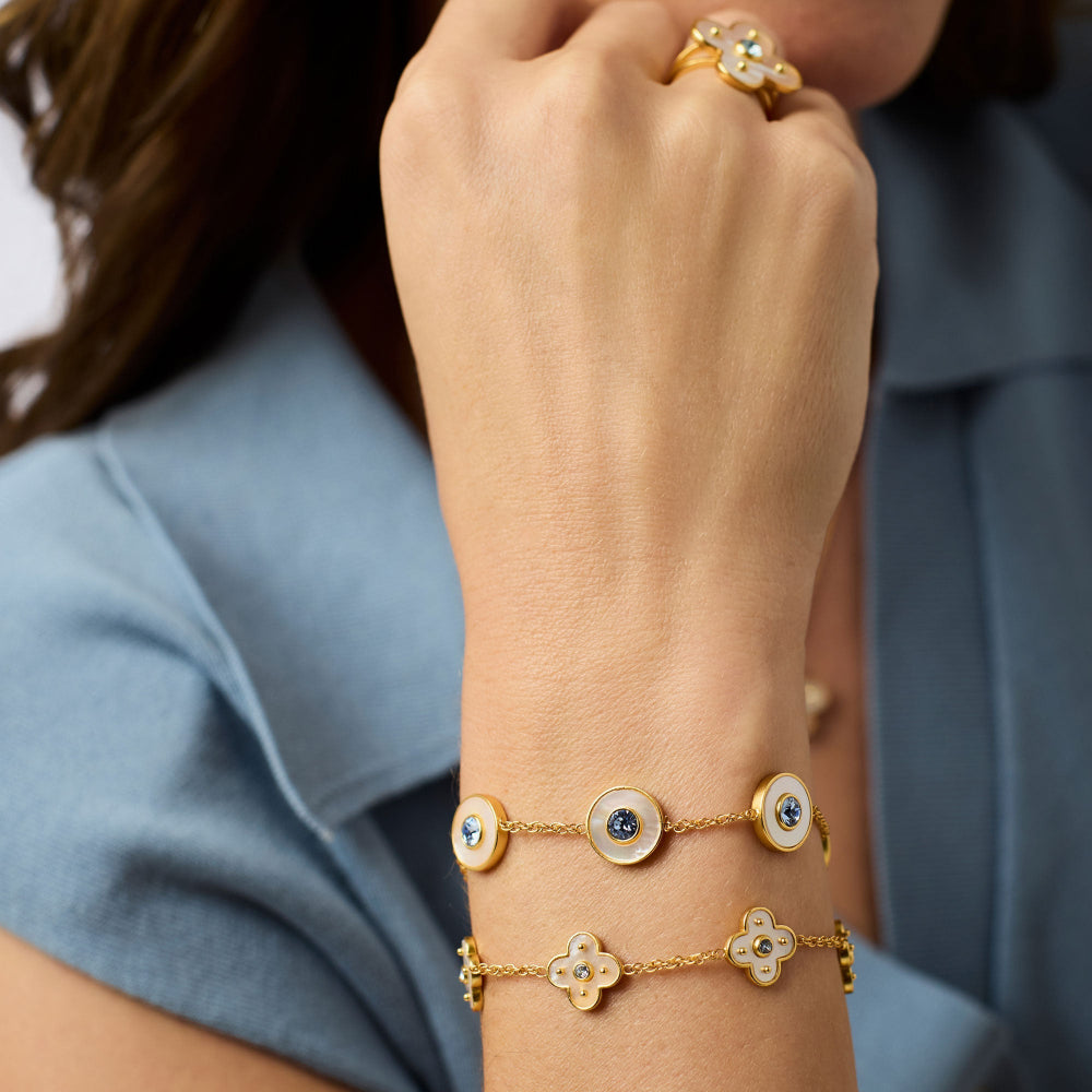 Julie Vos Colette Delicate Bracelet - Chalcedony Blue