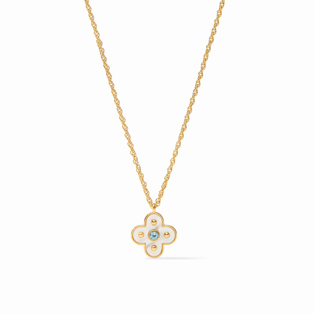 Julie Vos Colette Delicate Necklace - Chalcedony Blue
