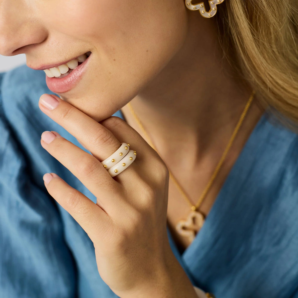 Julie Vos Colette Stacking Ring - Alabaster