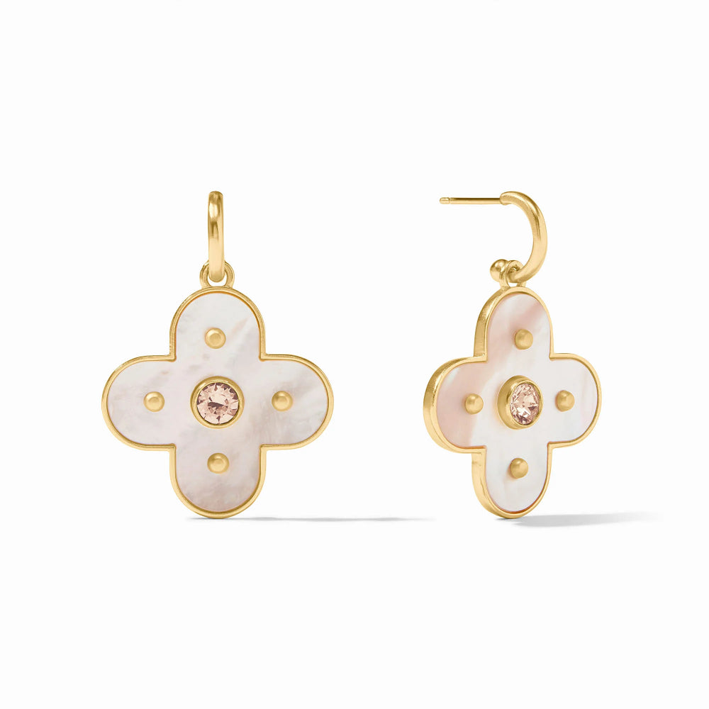 Julie Vos Colette Statement Hoop & Charm Earrings - Champagne