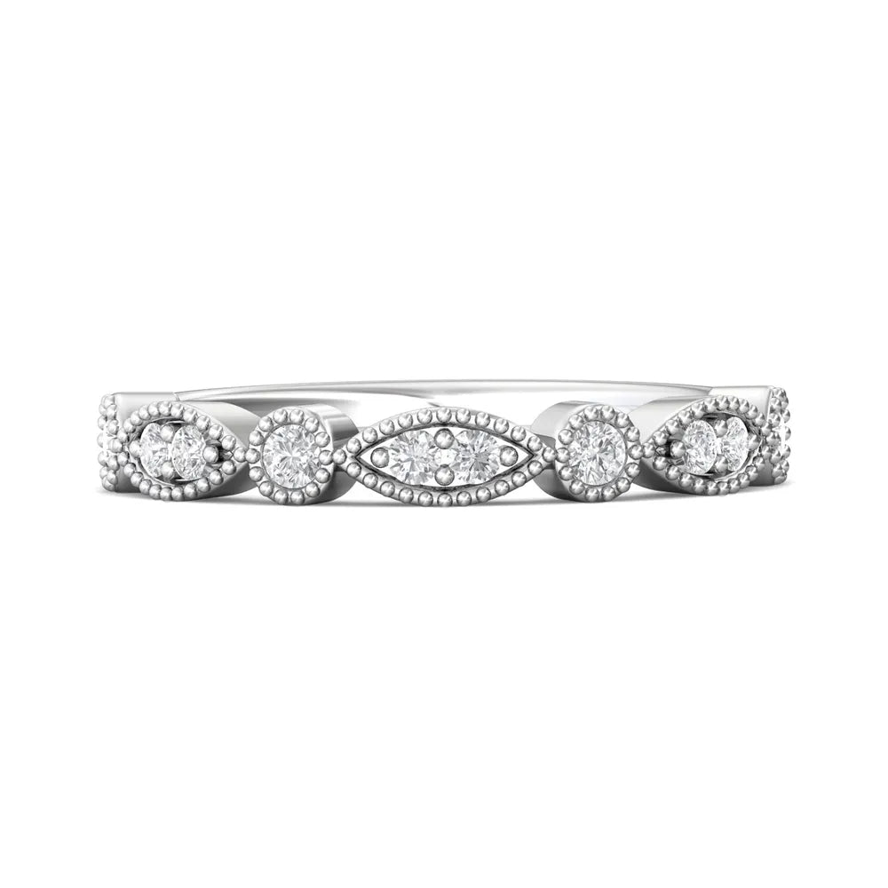 Martin Flyer Round and Marquise Set Wedding Band