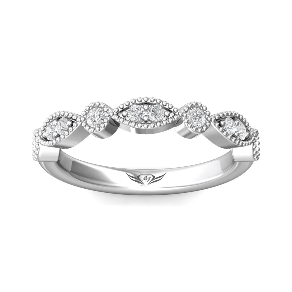 Martin Flyer Round and Marquise Set Wedding Band