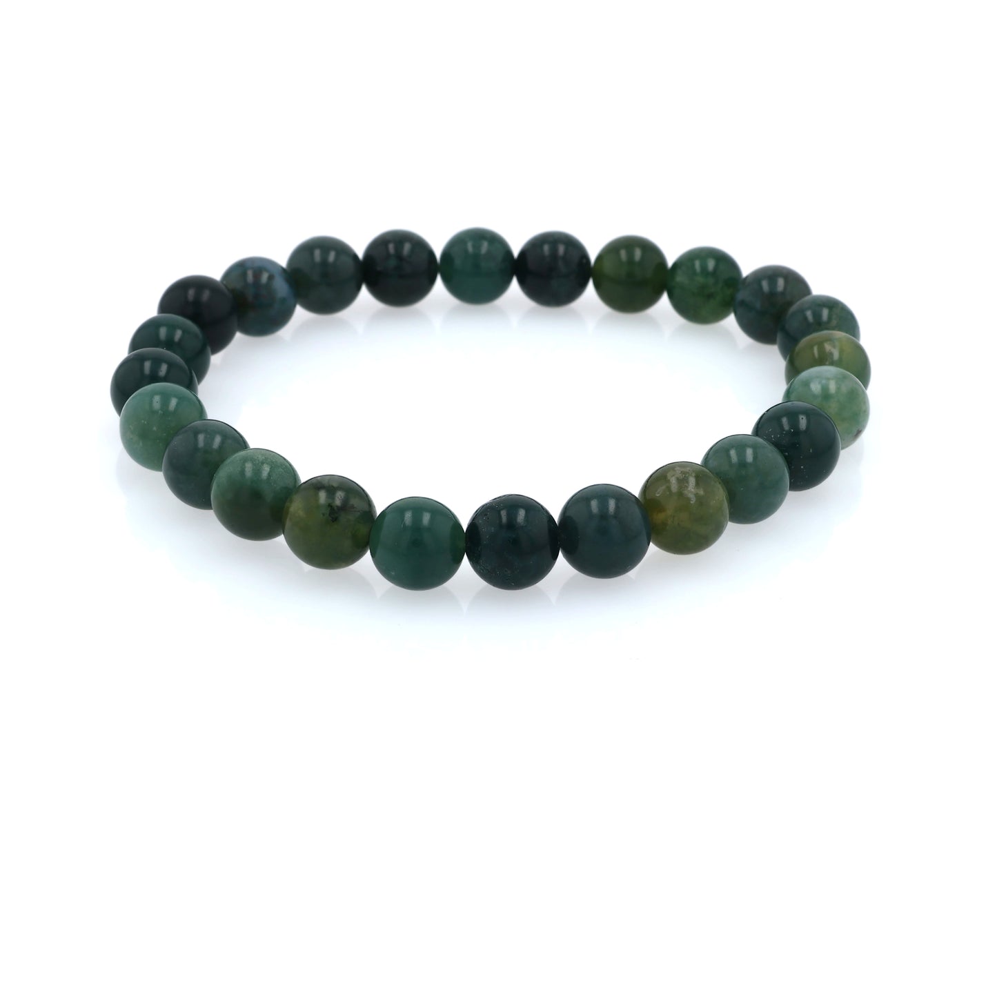Green Beaded Bracelet on a white background