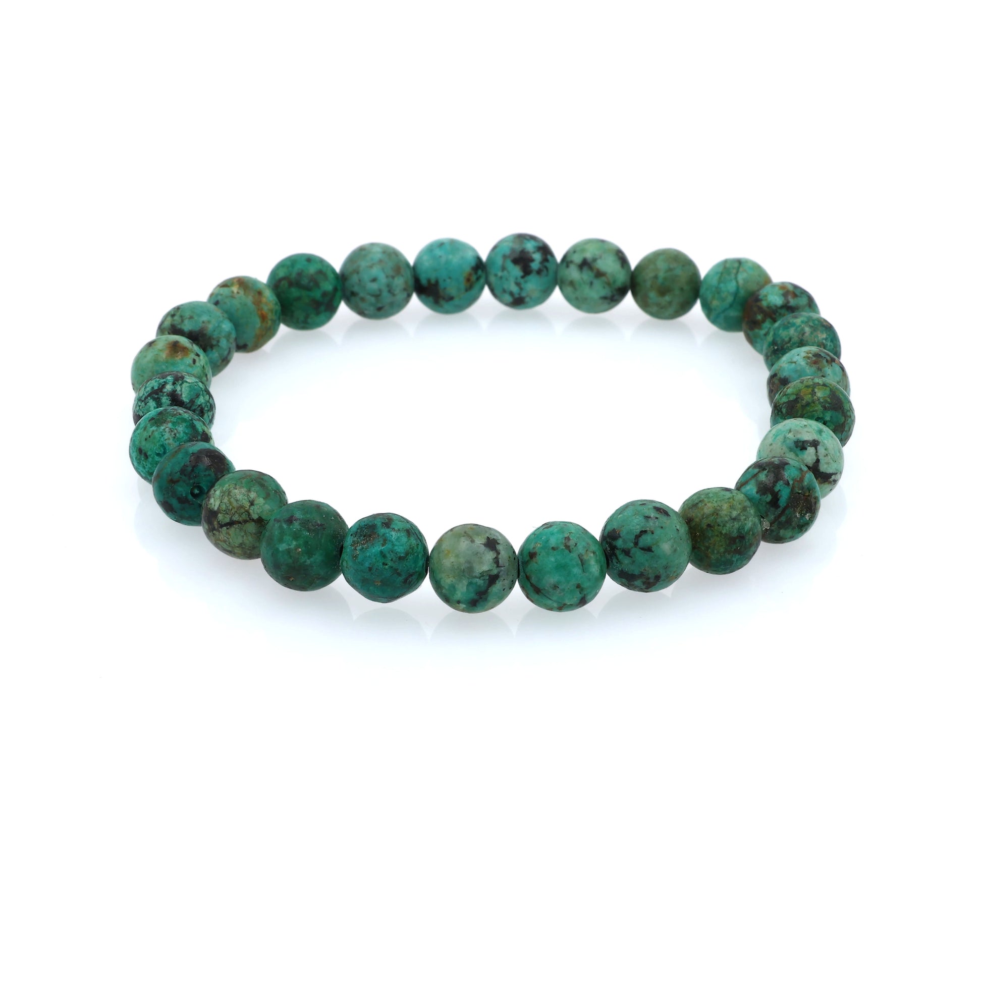 Turquoise Beaded Bracelet on a White Background