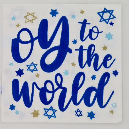 Soiree Sisters Funny Hanukkah Cocktail Napkins-Oy To The world