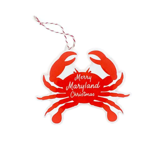 Merry Maryland Christmas Crab Ornament