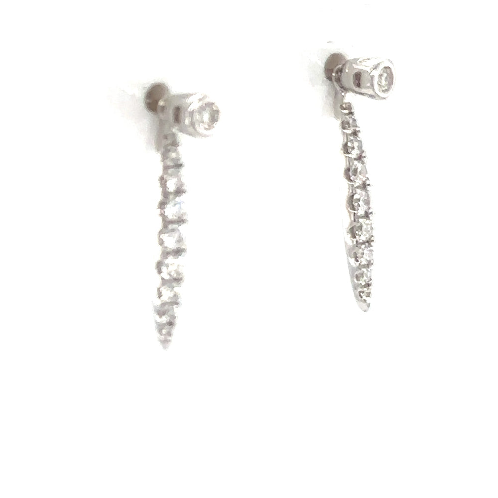 14W Interchangeable Diamond Bar Drop Earrings
