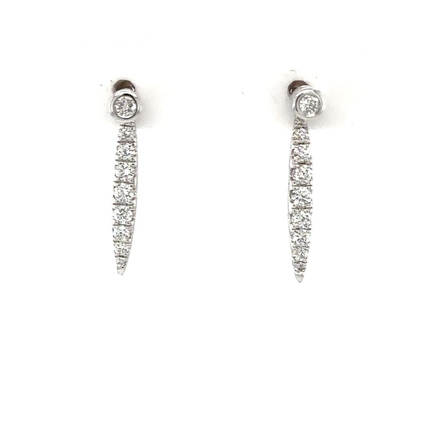 14W Interchangeable Diamond Bar Drop Earrings