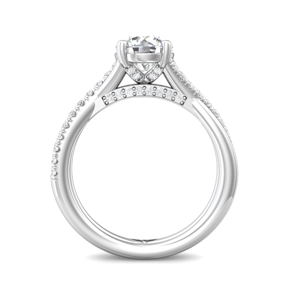Martin Flyer 14k Round Diamond Engagement Ring with Twist Shank