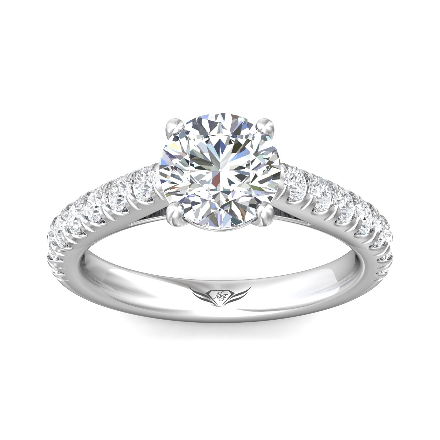 Diamond ring with a white background