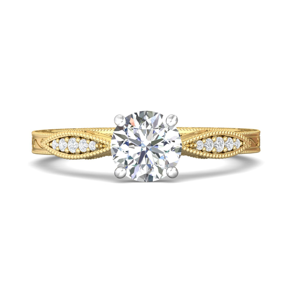 Martin Flyer 14k Gold Round-Cut Vintage Diamond Engagement Ring