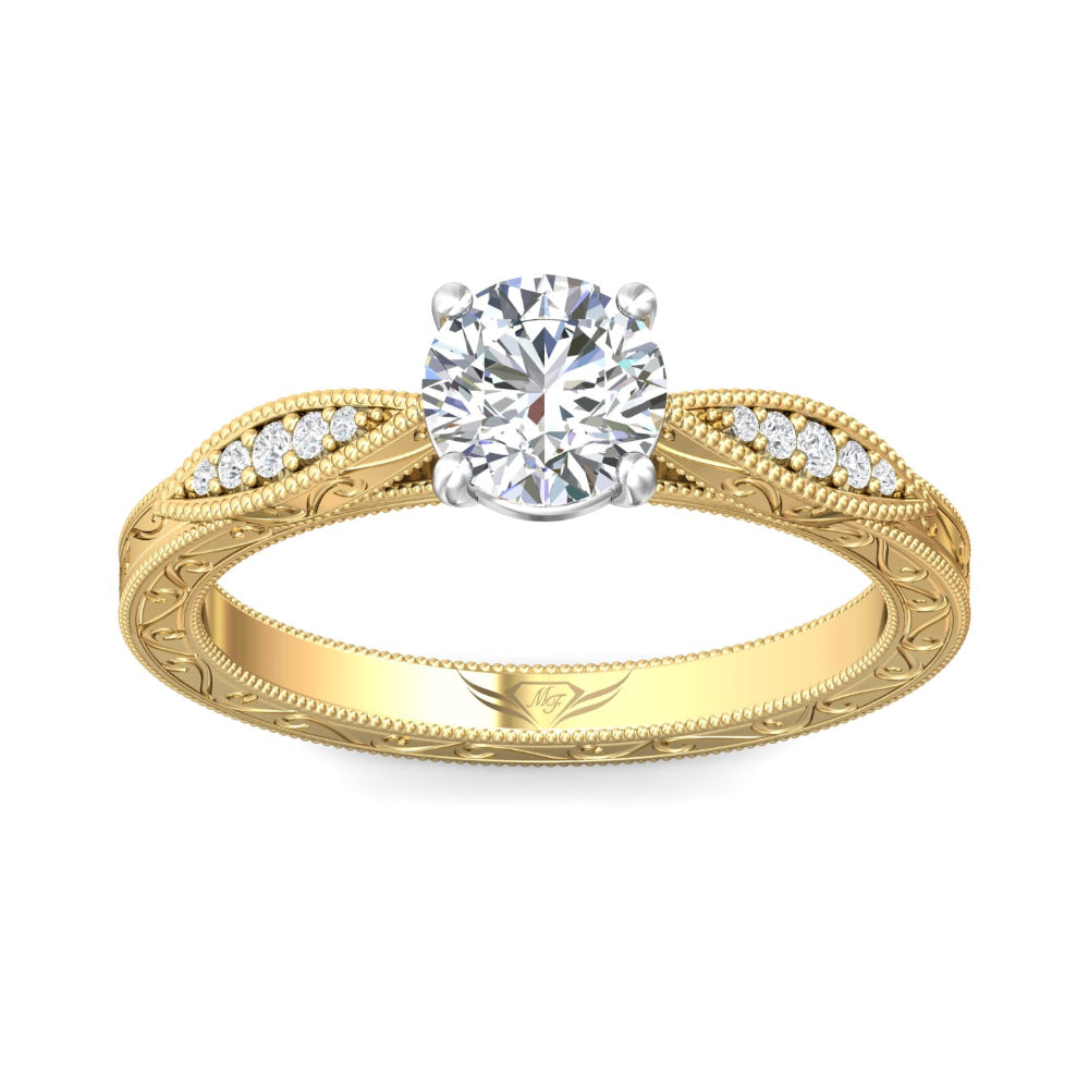 Martin Flyer 14k Gold Round-Cut Vintage Diamond Engagement Ring