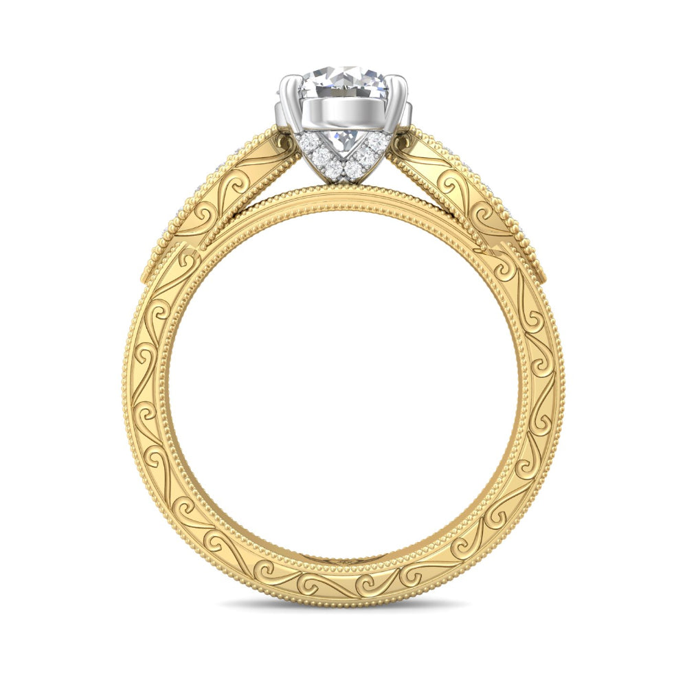 Martin Flyer 14k Gold Round-Cut Vintage Diamond Engagement Ring