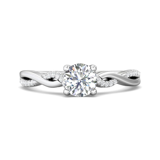 Martin Flyer 14k Round-Cut Diamond Engagement Ring with Twist Shank