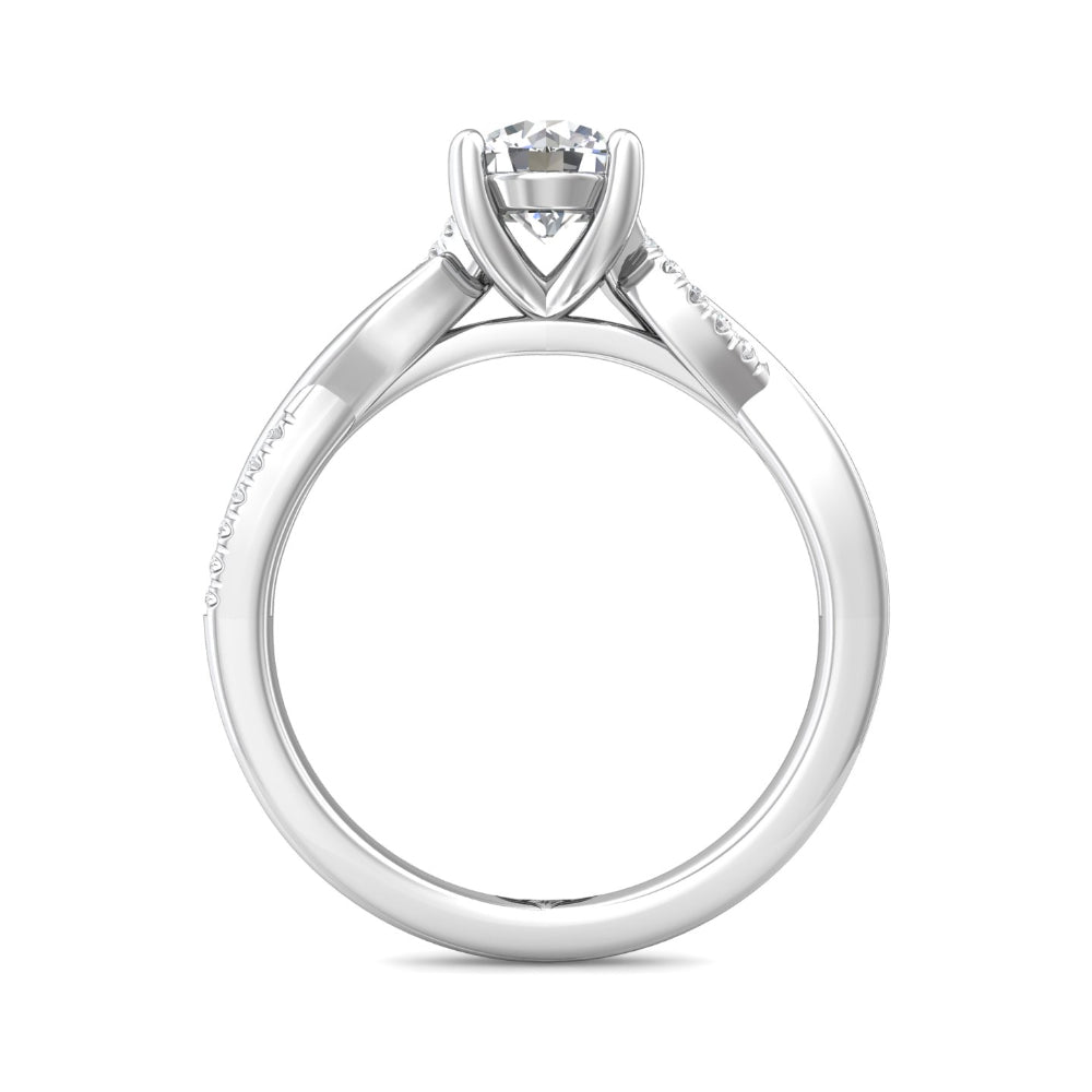 Martin Flyer 14k Round-Cut Diamond Engagement Ring with Twist Shank
