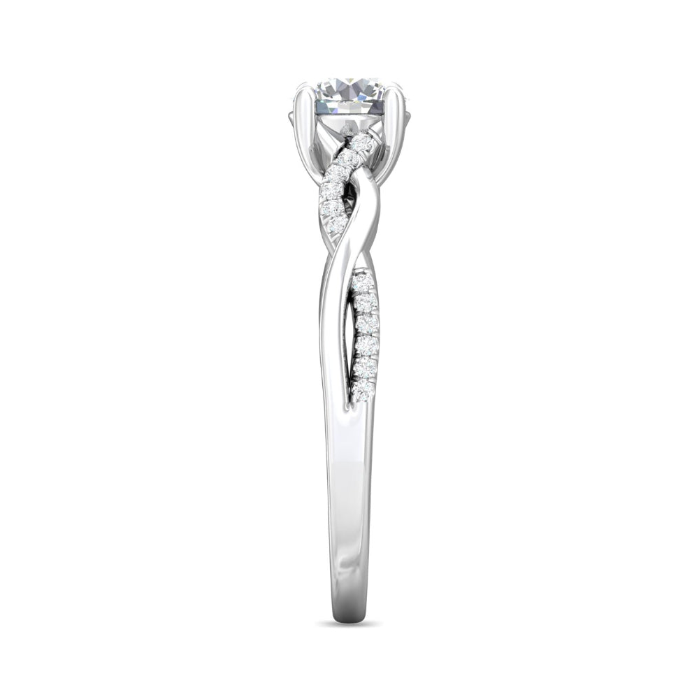 Martin Flyer 14k Round-Cut Diamond Engagement Ring with Twist Shank