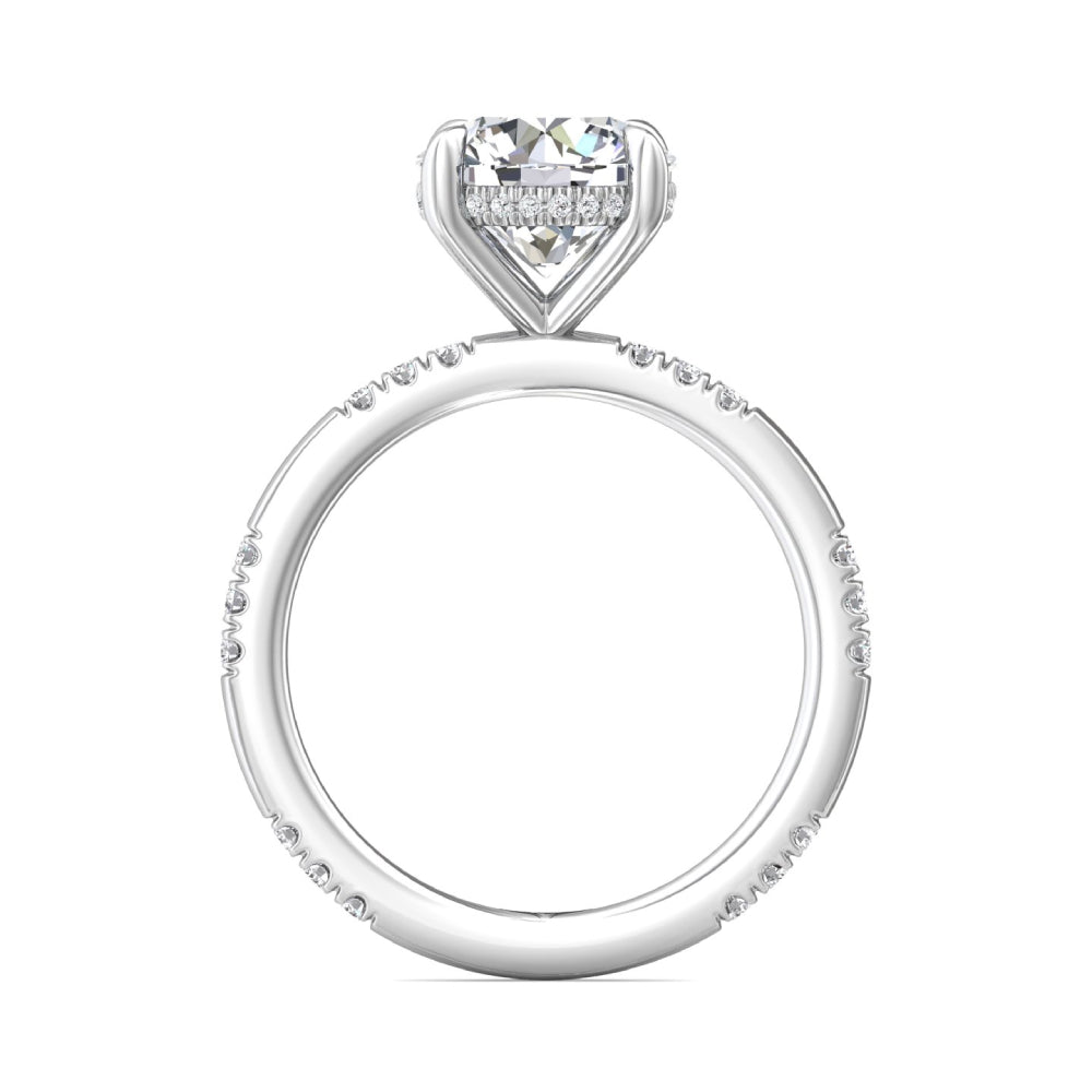 Martin Flyer 14k Gold Round Diamond Engagement Ring With Diamond Shank Stations