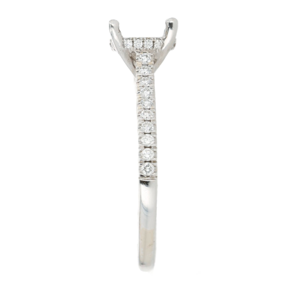 Martin Flyer 14k Gold Blank Round Diamond Hidden Halo Engagement Ring