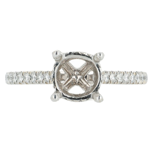 Martin Flyer 14k Gold Blank Round Diamond Hidden Halo Engagement Ring