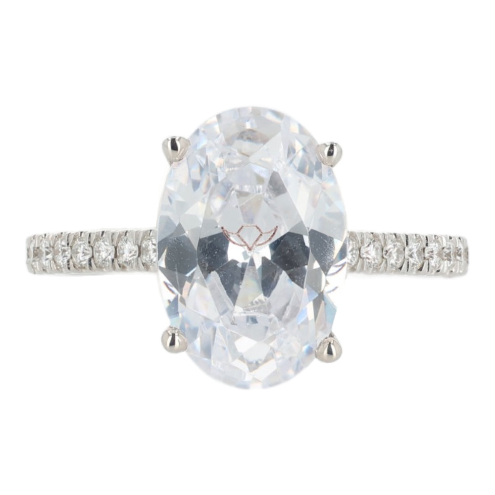 Martin Flyer 14k Gold Oval Diamond Hidden Halo Engagement Ring