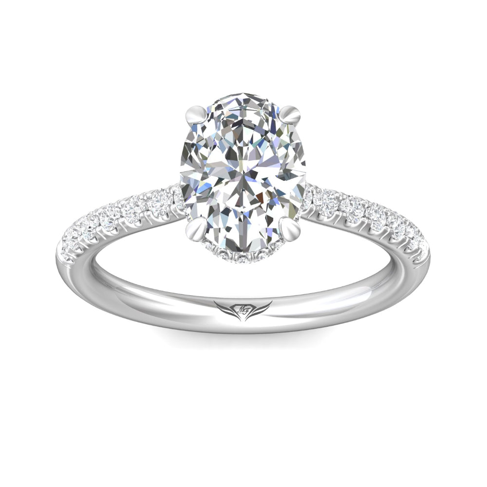 Martin Flyer 14k Oval Diamond Engagement Ring with Hidden Halo
