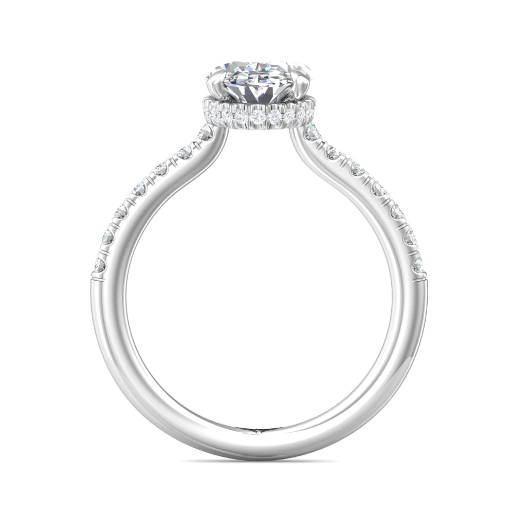 Martin Flyer 14k Oval Diamond Engagement Ring with Hidden Halo