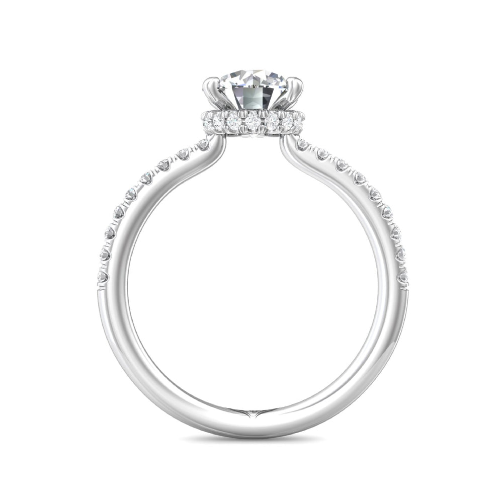 Martin Flyer 14k Gold Round Diamond Hidden Halo Engagement Ring