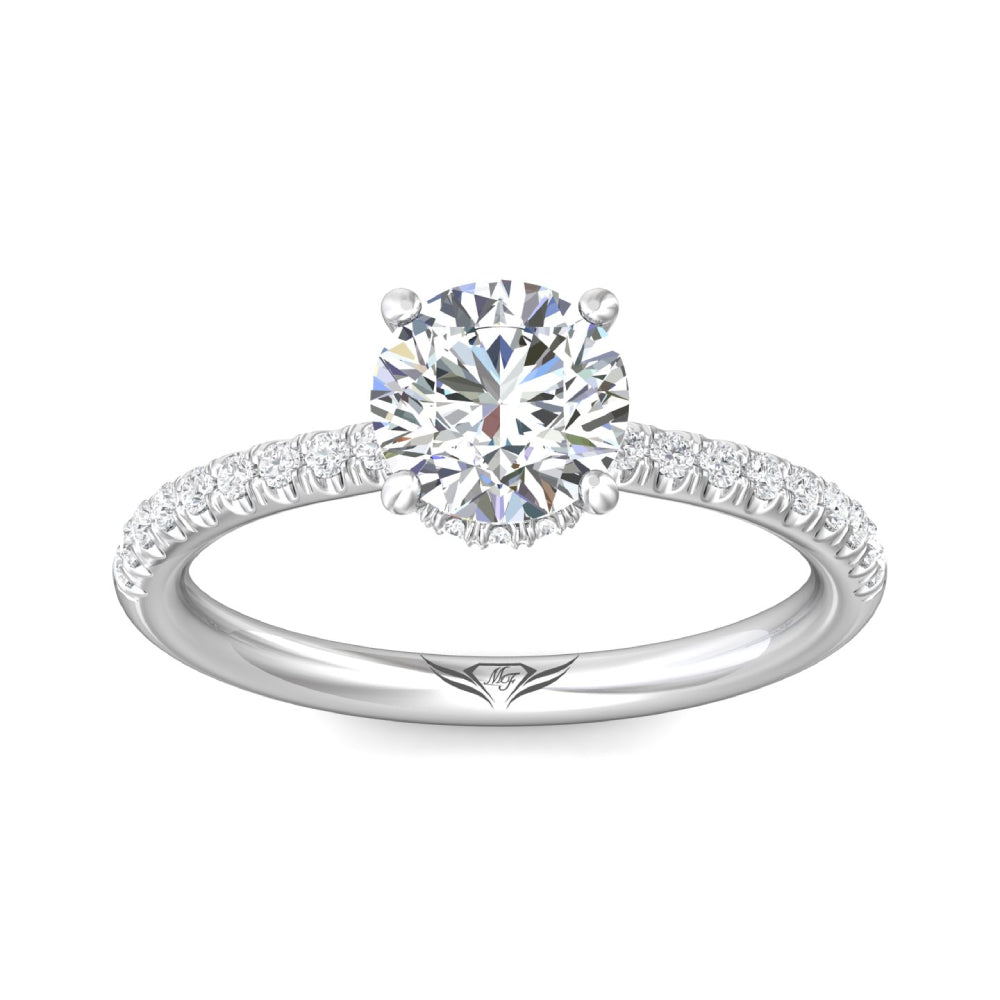 Martin Flyer 14k Gold Round Diamond Hidden Halo Engagement Ring
