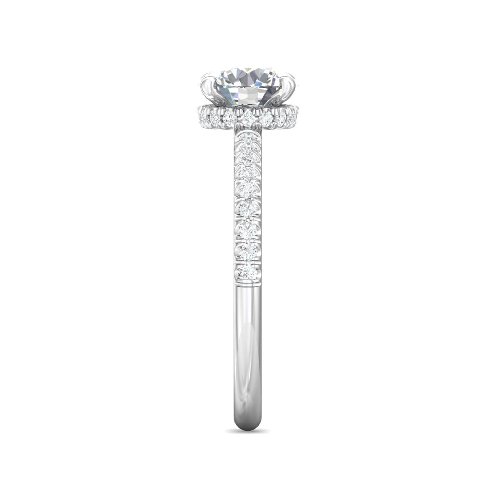 Martin Flyer 14k Gold Round Diamond Hidden Halo Engagement Ring