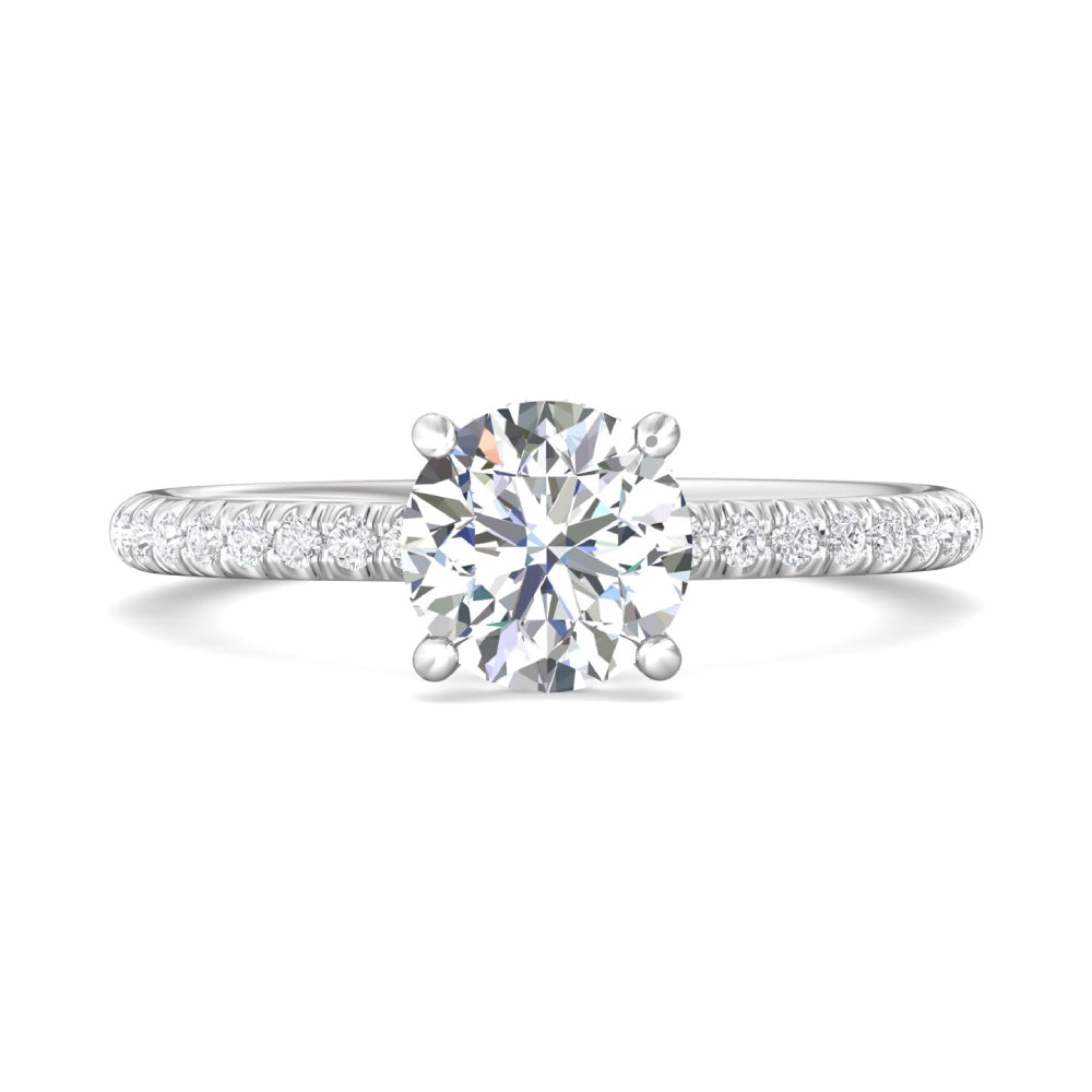 Martin Flyer 14k Gold Round Diamond Hidden Halo Engagement Ring