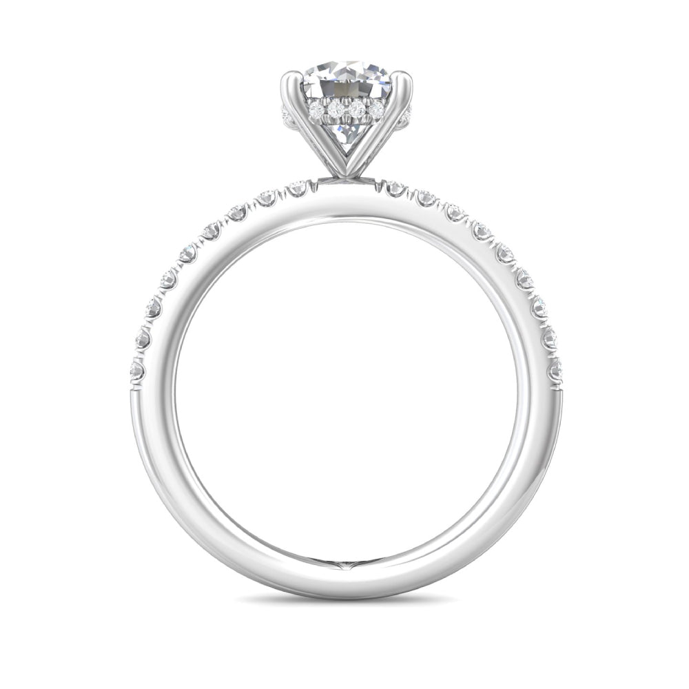 Martin Flyer 14k Gold Round Diamond Hidden Halo Engagement Ring