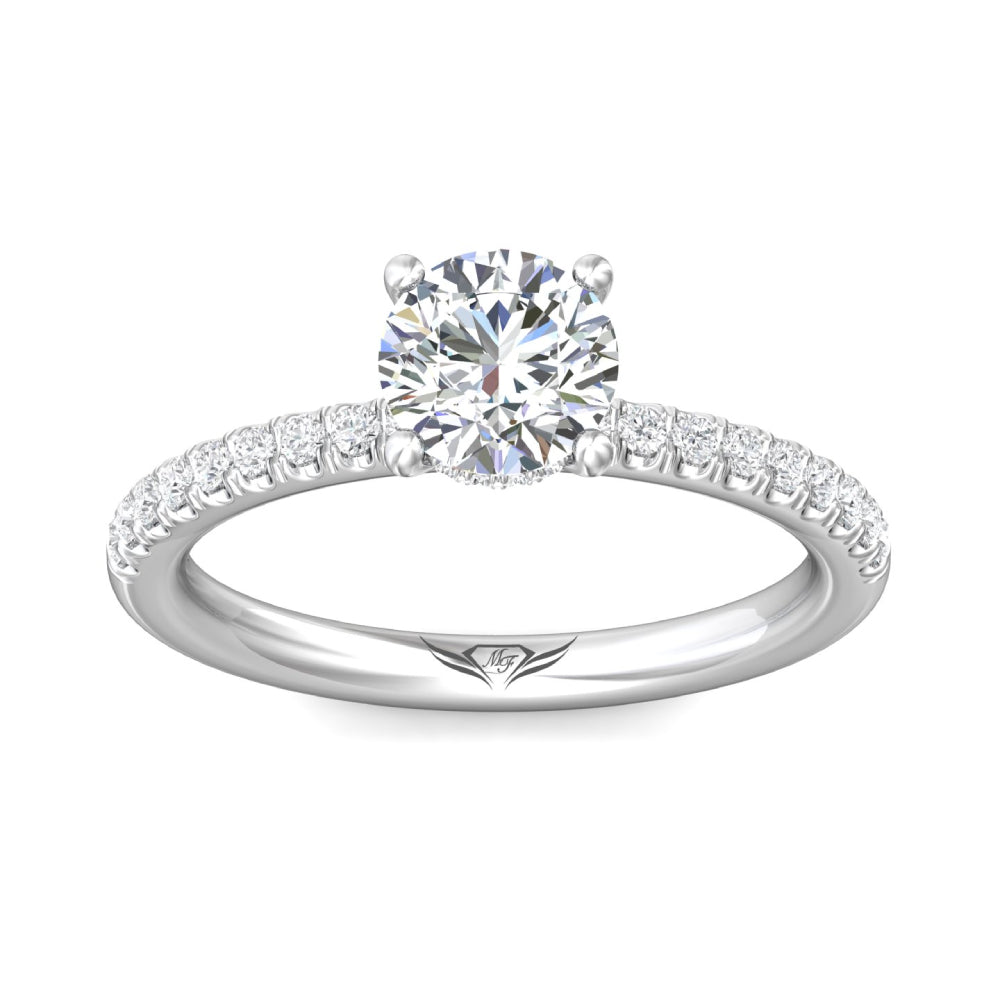 Martin Flyer 14k Gold Round Diamond Hidden Halo Engagement Ring