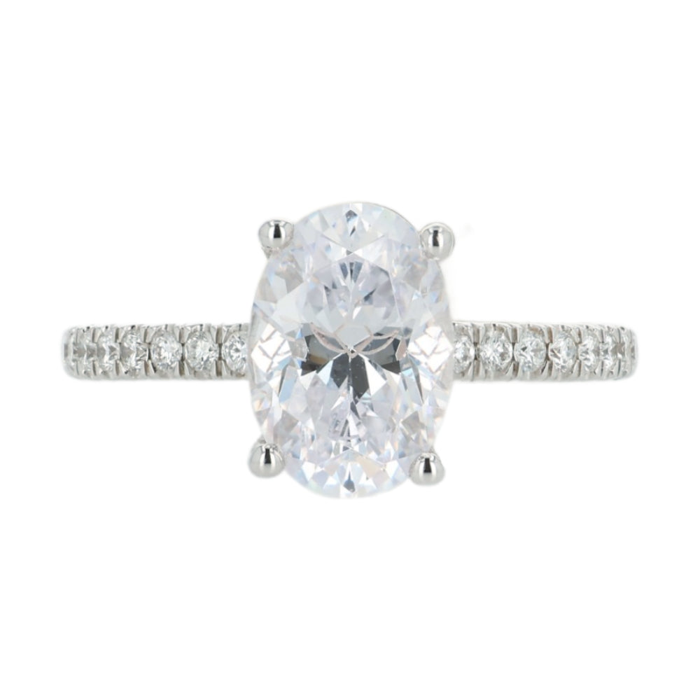 Martin Flyer 14k Gold Oval Diamond Hidden Halo Engagement Ring