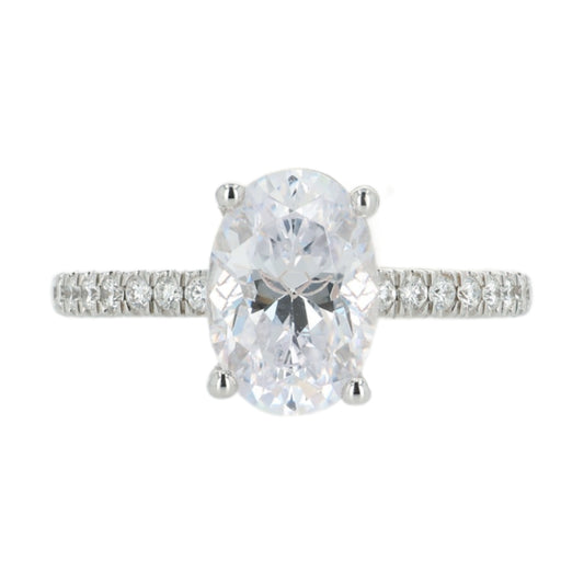 Martin Flyer 14k Gold Oval Diamond Hidden Halo Engagement Ring