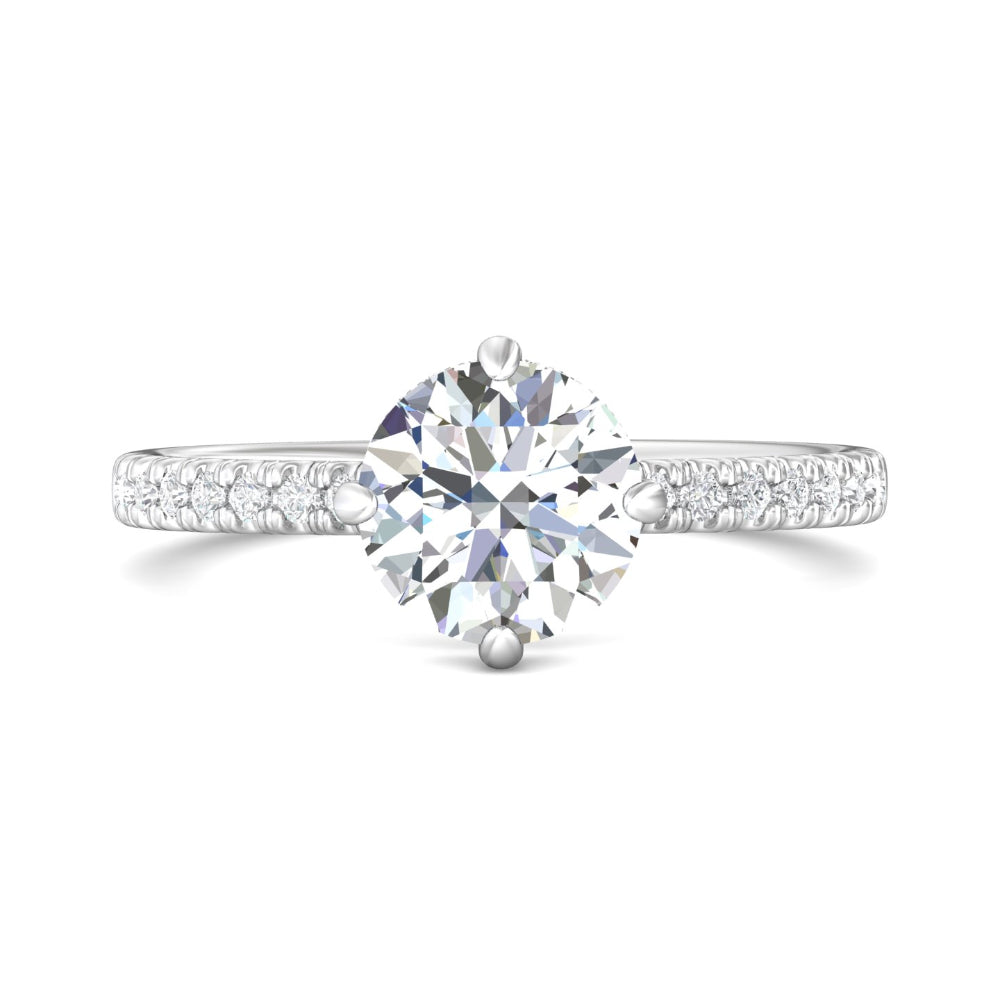 Martin Flyer 14k Round Diamond Micropavé Engagement Ring