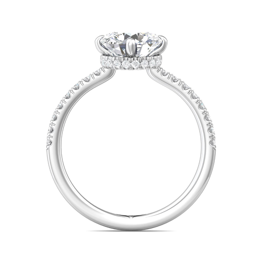 Martin Flyer 14k Round Diamond Micropavé Engagement Ring