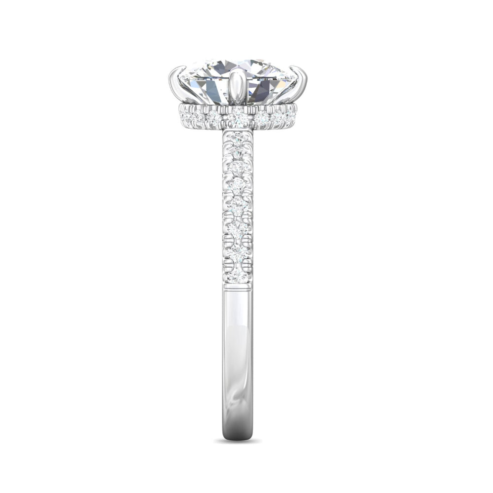 Martin Flyer 14k Round Diamond Micropavé Engagement Ring