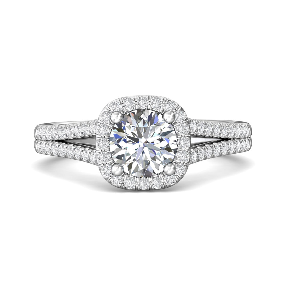 Martin Flyer 14k Round-Cut Diamond Halo Engagement Ring