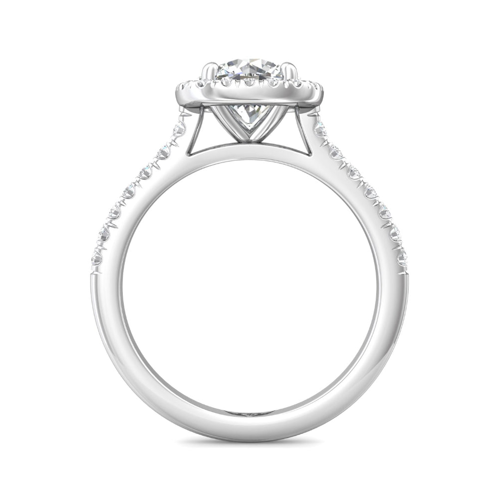 Martin Flyer 14k Round Diamond Engagement Ring with Cushion Halo