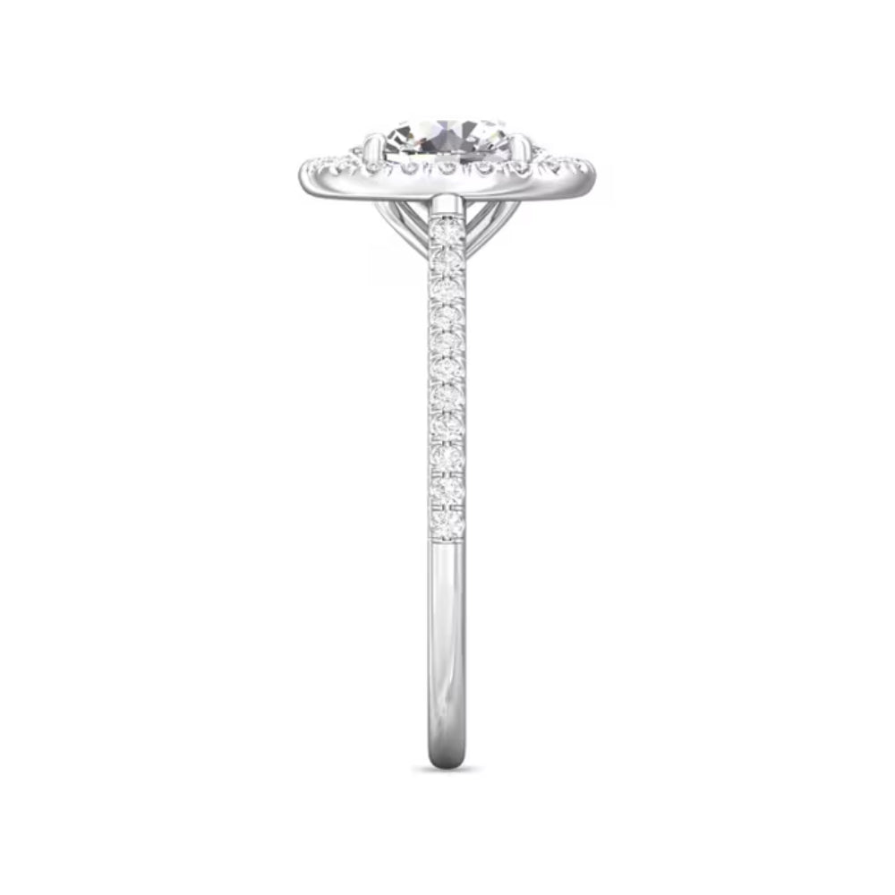 Diamond ring with a white background