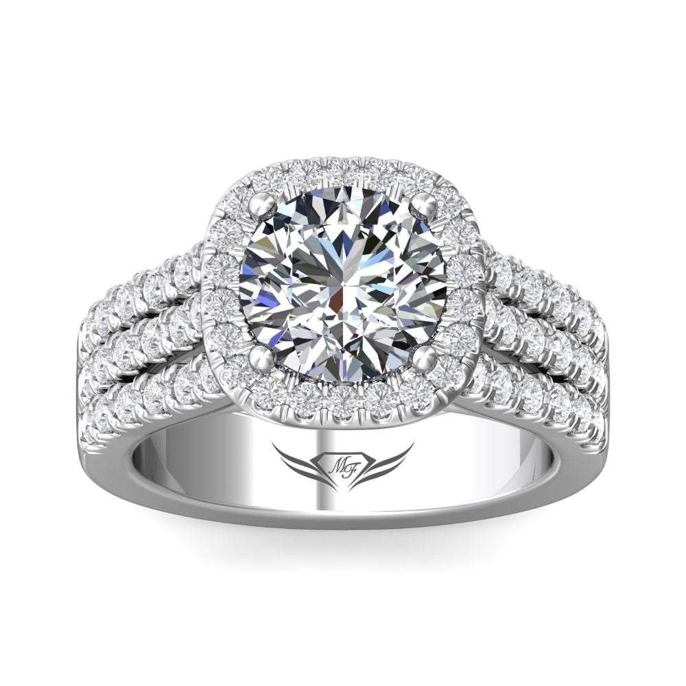 Martin Flyer 14k Round-Cut Diamond Halo Engagement Ring