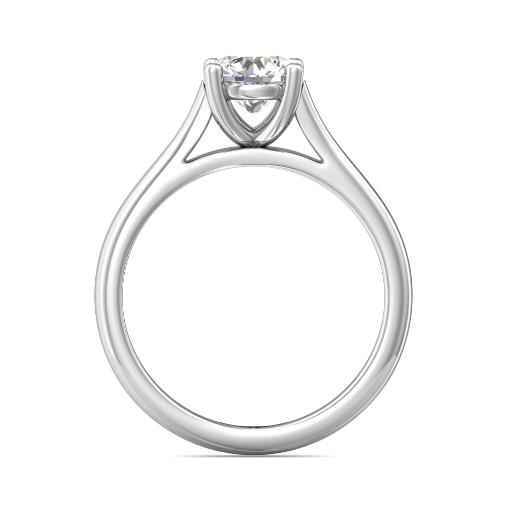 Martin Flyer Platinum Round-Cut Diamond Solitaire Engagement Ring