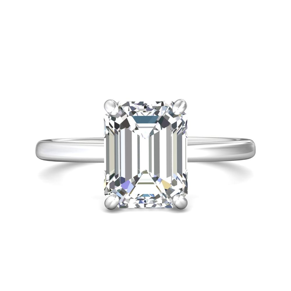 Martin Flyer Platinum Emerald-Cut Diamond Solitaire Engagement Ring